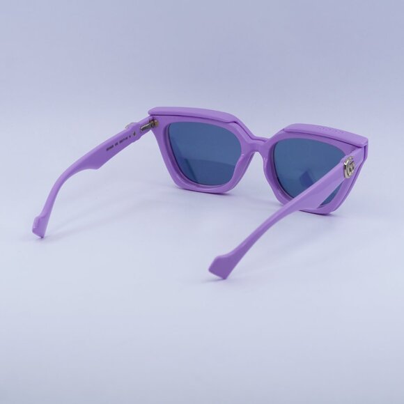 🕶️ New Gucci GG1542S 002 Sunglasses - Lilac Frame, Clear/Blue Lenses - Picture 10 of 12